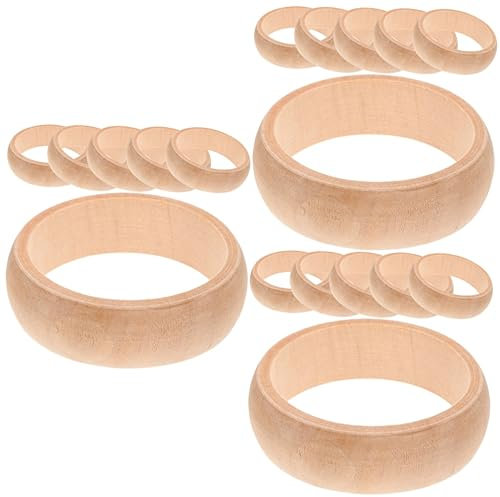 Lurrose 3 Sätze Holzarmband Selber Machen Haken Lüfter Aufhänger Ringe Armreifen Holzperlen Armband Holzperlenarmband Diy Armbänder Holzarmbänder Für Eukalyptus 6 Stück * 3