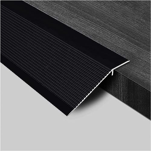 Baguette de sol en T moulé sous pression, bande de transition pour sol inégal, séparateur de sol, moquette à carrelage, barre intermédiaire au sol pour portes coulissantes, ouverture de porte (noir,