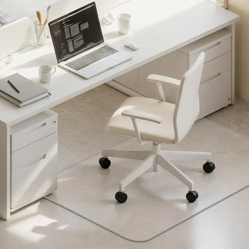 COSYLAND Tappeto trasparente salva parquet opaco – Tappeto sedia ufficio e gaming antiscivolo, protezione invisibile per pavimenti, per sedia con ruote (120 x 120 cm)