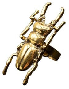 Miniblings Skarabäus Ring Ägypten Pharao Käfer Sonnengott Gold - Origineller Modeschmuck | Fingerring mit Motiv | verstellbar one Size