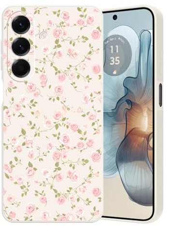 Guxira Cover Protettiva per Samsung Galaxy A15 4G / 5G, Carino Floreale Design Custodia Antiurto Silicone Cover Antipolvere Protettiva Case per Samsung A15 - Piccola Rosa