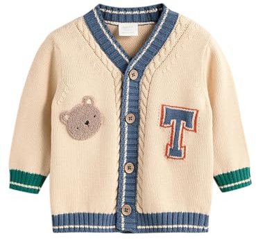 NEXT Baby Jungen Standard Strickjacke aus 100% Baumwolle.