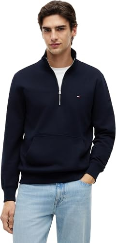 Tommy Hilfiger Herren Sweatshirt mit halbem Reißverschluss