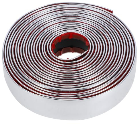 Operitacx Peel and Stick Flexible Molding Trim 5M Long Silver PVC Decorative Wall Edging Strip Self-Adhesive 3cm Wide Roll for Living Room and Bedroom Ceiling Corner Trim