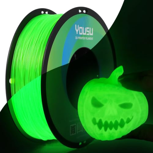 YOUSU Leucht filament TPU 1,75 mm, Glow TPU 95A, Glow in The Dark 3D-Drucker-Filament-Set, 250g, 4 Rollen, insgesamt 1 kg, Grün
