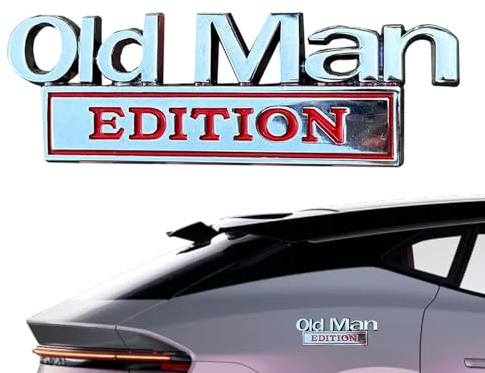 Old Man Edition Emblem | Autoaufkleber für Männer | Old Man Edition Auto-Emblem | 3D-Metall-Aufkleber | Auto Aufkleber Lustige Stoßstangenaufkleber für Seite Oder Heckklappe