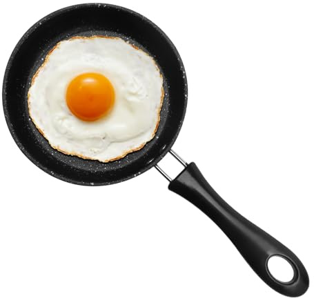 Mini poêle à frire de 12 cm, petite poêle, compatible induction poêle à œufs antiadhésive en acier inoxydable idéale pour le camping, la cuisine et les plaques de cuisson à gaz