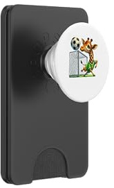 Jolie Girafe Joueur de Football en Forme de Balle PopSockets PopWallet pour MagSafe