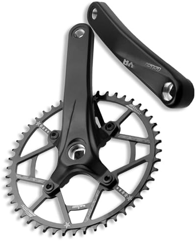 HWEVDHJ Kurbelgarnitur 170/175 Mm Mountainbike-Kurbelarmsatz Vierkantkegel-Kurbelgarnituren 44T/46T/48T/50T/52T Singlespeed Schmales Breites Kettenblatt-Kurbelarm-Set
