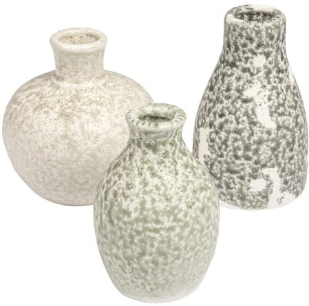Creative Co-Op Terracotta-Vasen, Used-Look, Grau, 3 Größen