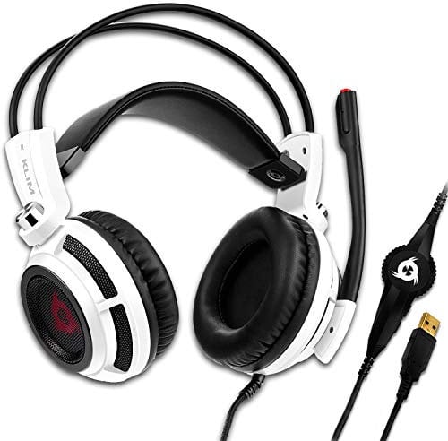 KLIM Puma Cuffie Gaming con Microfono - Micro Headset da Gaming - Cuffie PS5 - Suono Surround 7.1 - Altissima Qualità Audio - Vibrazioni Integrate - Perfette per PC PS4 e PS5 - Bianco - NUOVO