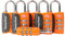 Lot de 6 Cadenas TSA avec Indicateur d'Ouverture | Cadenas pour Valises | Cadenas à Code TSA à 3 Chiffres pour Valises, Sacs de Voyage, Bagages, Sacs de Sport, Sacs à Dos, etc. (Orange)