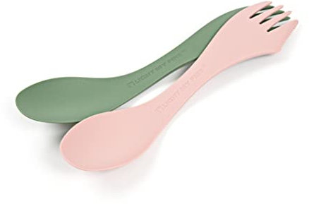Light my Fire Unisex-Erwachsene BPA-Free Medium Spork Bio 2-Pack Besteck, Sandgrün & Dusty Pink, One Size