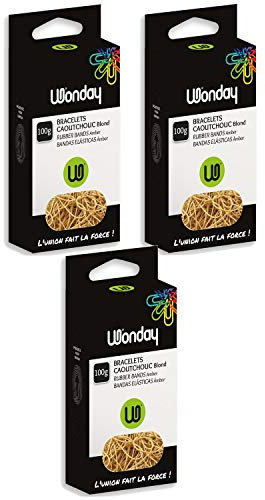 Wonday Armbänder, 100 g, Gummi, Natur, 90 x 6 mm, 3 Stück