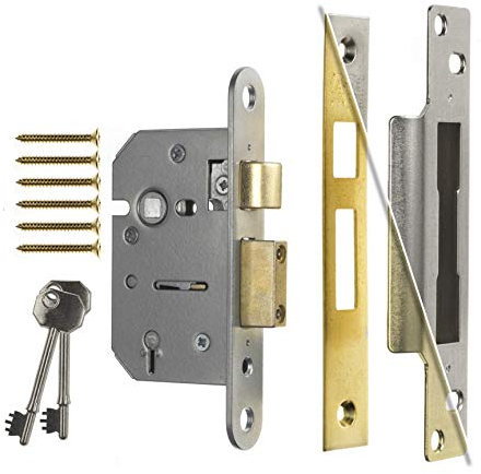 ERA 5 Lever Viscount Sashbolt Mortice Lock - 3 Reversible Backset with Chrome/Brass Finish