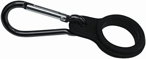 Nerthus Fih 624 Porte-Clés Mousqueton en Silicone Noir Compatible avec Flacons de 350 ML et 500 ML