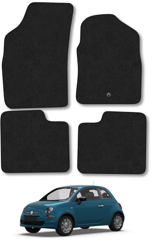 Fits Fiat 500 (2007-2012) Car mats Compatible Accessories Carpet Black Trim