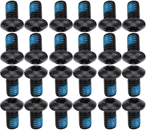 24-teilige Fahrrad Scheibenbrems Schrauben T25 Bunte Fahrrad Scheibenbremse Schrauben M5 x 10 mm / 0,4 Zoll Disc Rotor Bolt Set(schwarz)