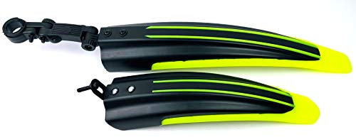 Hallenwerk 2er Set Schutzblech Fahrrad Spritzschutz für Vorne und Hinten Kotflügel jurfahr Farbe: (NEON (GELB) / SCHWARZ)