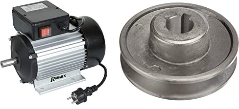 Ribimex M2M28 Motore elettrico con cavo 2cv-2750 tr/min & PRP19/080 Puleggia in Alluminio, 19/80 mm, Multicolore