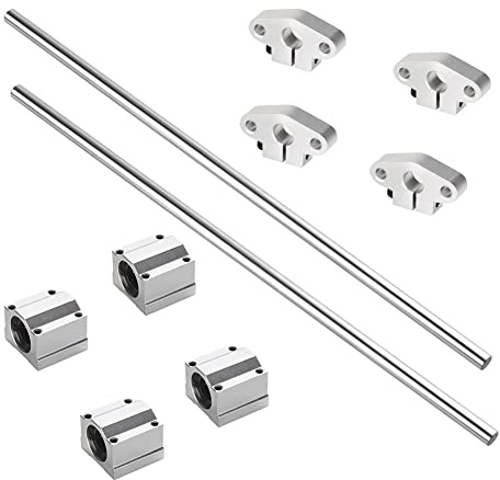 iYueMps 2 Stück 550mm Linearwelle 8mm Durchmesser Linearführung Set Horizontale Präzisionswelle Linearschiene mit Linearkugellager Horizontaler Wellen halterung für 3D Drucker CNC DIY