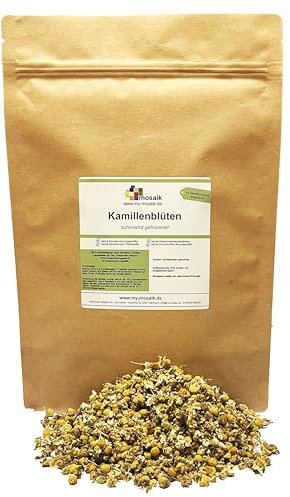 Kamillentee - ganze Kamillenblüten getrocknet - abgefüllt und kontrolliert in Deutschland (250g)