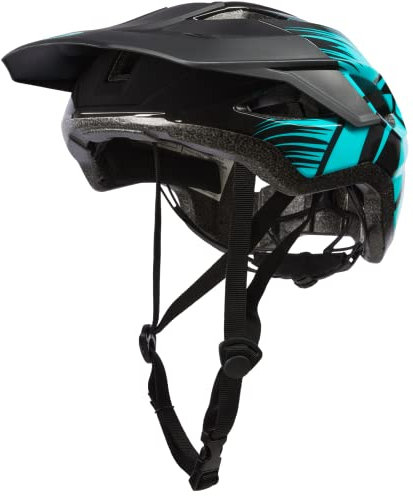 O'NEAL | Mountainbike-Helm | Enduro All-Mountain | Verschmolzene innere EPS & Außenschale für bessere Langlebigkeit | Matrix Helmet Split V.23 | Erwachsene | Schwarz/Türkis | L/XL (58-61 cm)