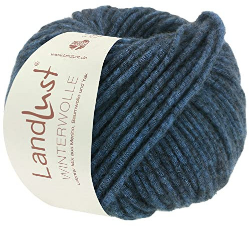 LANA GROSSA Landlust Winterwolle | Soffilo mit Yakfasern | Handstrickgarn aus 50% Schurwolle (Merino), 35% Baumwolle & 15% Yak | 50g Wolle zum Stricken & Häkeln | 70m Garn FB26