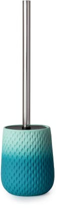 Blue Canyon Milano Toilet Brush & Holder for Bathroom, Flexible Toilet Bowl Plastic Brush Head for Deep Cleaning, Compact Size, Elegant Design with Odour Free Holder – Blue