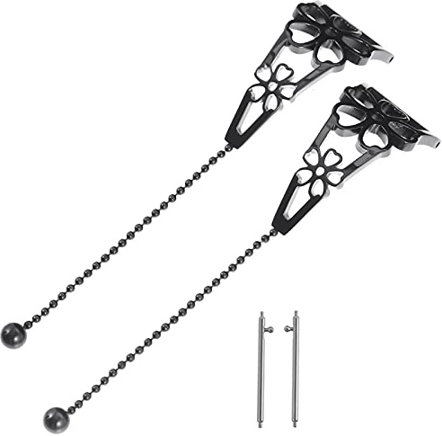 Gatuida Cinturino da Polso per Orologio 22mm Donna Acciaio Inossidabile Braccialetto Traforato Fiore Nero Accessori Smartwatch per Occasioni Eleganti Quotidiane