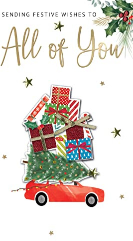 To All Of You Wishes Embellished Christmas Card Hand-Finished Champagne Cards XCDC415
