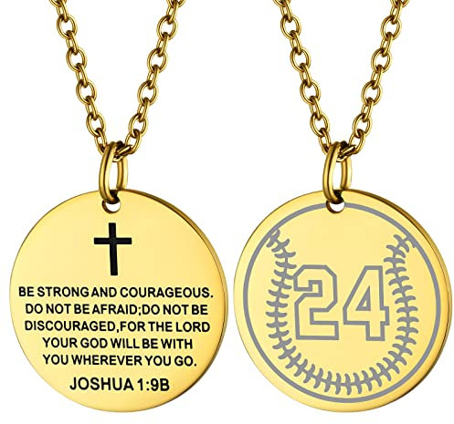 Supcare Nummerkette Herren Sport Halskette mit Baseballmuster Dog tag Kette Kruzifix Kette Militär Kettenanhänger Edelstahl Religious Cross Necklace Mens Hundemarke Christian Jewerly für Alltag