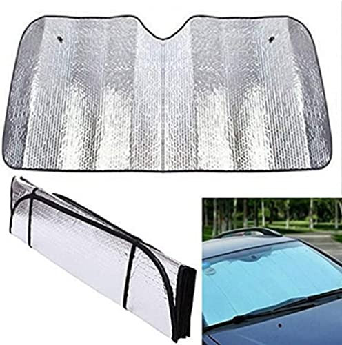2 x Windschutzscheibenabdeckungen für Auto, Sonnenschutz, Hitze, Staub, UV-Schutz (130 x 60 cm) (130 x 60 cm)