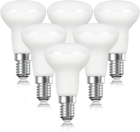 EXTRASTAR Reflector R50 E14 Light Bulb, 4.9W LED SpotLights, 35W Equivalent, 400LM, 3000K Warm White SES Small Edison Screw Energy Saving LED Bulbs, 120° Beam Angle, Non-dimmable, Pack of 6