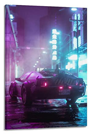 HALOUB Sportwagen-Poster für DeLorean DMC Luxusauto, dekoratives Gemälde, Leinwand, Wand- und Kunstbild, Familien-Schlafzimmer, 20 x 30 cm