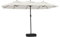 vidaXL Sombrilla Doble, Parasol Protector de Sol, Refugio Solar, Paraguas para Jardín Patio Terraza Playa Exterior, Blanco Arena 449x265 cm