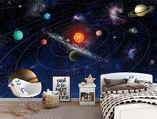 WFBHUA-Galaxy Wall Mural Nursery Kids Wallpaper Universe Space Planet Boy Room Bedroom-149X96（Not Peel and Stick）
