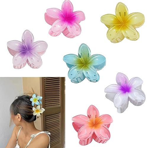 6 Pcs Blumen-Haarklammern, Egg Flower Hair Claw Clips, Krallenklammern Für Dickes Haar, Rutschfeste Haarklammern Für Frauen, Niedliche Blumenförmige Für Frauen Mädchen Haarstyling