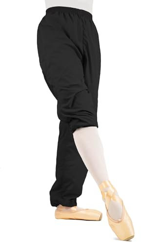 s.lemon Ballett Wärme Hosen,Damen Lang Ripstop Hose Wärmehose für Tanz Schwarz L