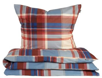 Schiesser Bettwäscheset Solange - Feinbiber - 2-teilig - 155 x 220 cm - Orange-Blau