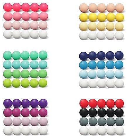 20 Colors Silicone Beads 120pcs 12mm for DIY Make Keychain Bracelets Crafts and Some Artwork Focal Beads Mix Colors 6color Schemes Rubber