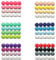 Lot de 120 perles en silicone de 12 mm pour fabrication de porte-clés, bracelets, travaux manuels et certaines œuvres d'art, mélange de couleurs, 6 schémas de couleurs en caoutchouc
