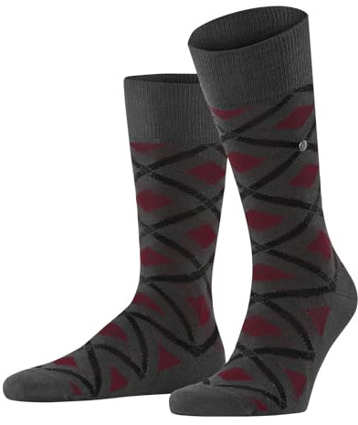 Burlington Herren Socken Tartan M So Baumwolle gemustert 1 Paar, Grau Carbon Melange 3975, 40-46