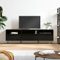 FIRBNUS TV-Schrank Schwarz 150x30x44,5 cm Holzwerkstoff TV Unterschrank Fernsehschrank Living Room Furniture Sideboard Fernseh Lowboard