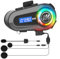 Moman Motorrad Helm Headset, H4M mit【LCD Bildschirm & 6 EQ-Modus】 Motorcycle Helmet Kopfhörer Motorradhelm 5.3 Chip für eine Person mit HiFi Stereo FM Radio AI Sprachassistent IPX6 Wasserdicht