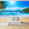 Papier Peint de Photo Plage Vue Mer 200 x 140 cm Papier Peint Panoramique Papier Peint intissé Murale Pour Chambre De Fille, Garçon, Chambre De Bébé Salon Chambre Décor