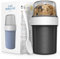 JSCORES Overnight Oats Jar-Dishwasher Safe Yogurt Pot& Cereal Cup,Reusable Overnight Oats Container with Lid and Spoon-560 ml+310 ml (Deep Black, L)