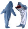 Hai Decke Mit Ärmeln, Shark Blanket Flanell mit Kapuze, Hai Decken Hoodie, Blau Hai Schlafsack mit Füßen, Hai Kostüm Geschenk für Cartoon Pyjamapartys, Tragbare Decke für Erwachsene und Kinder, XL
