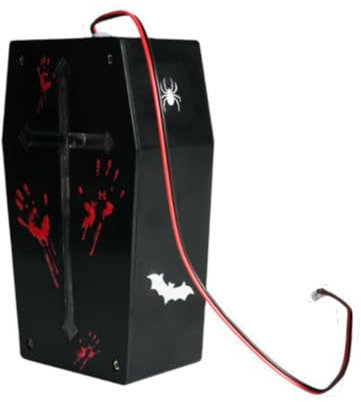Colcolo Halloween-Tonwandler, Scream-Box-Lautsprecher-Soundplayer mit Papieraufklebern, sprachaktiviert mit LED-Leuchten für Candy Box
