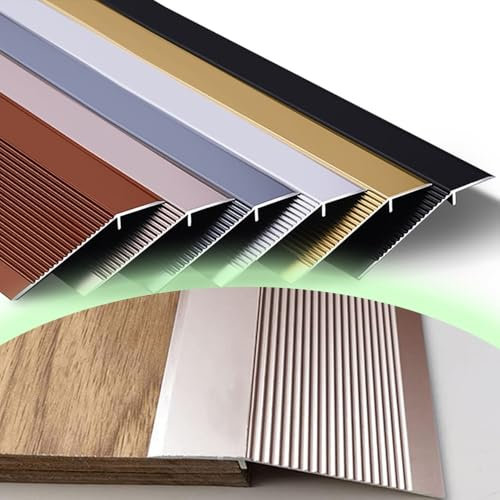 HAEKEBC 10cm Breite Türschwellenrampe, Ausgleichsprofil Aus Aluminium, Höhe Zwischen 1-4.5cm Übergangsprofil Für Laminat Fliesen Vinylböden(Purple Gold,100cm/40in)